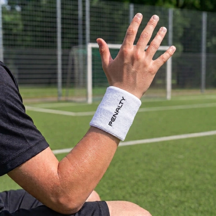 Frotka opaska na nadgarstek Penalty Napis - biała 660007.1000