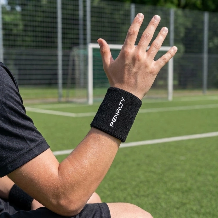 Frotka opaska na nadgarstek Penalty Napis - czarna 660007.9000
