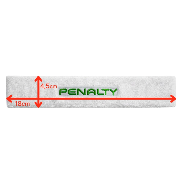Sportowa opaska na głowę Penalty - biała z zielonym napisem 660006.1551