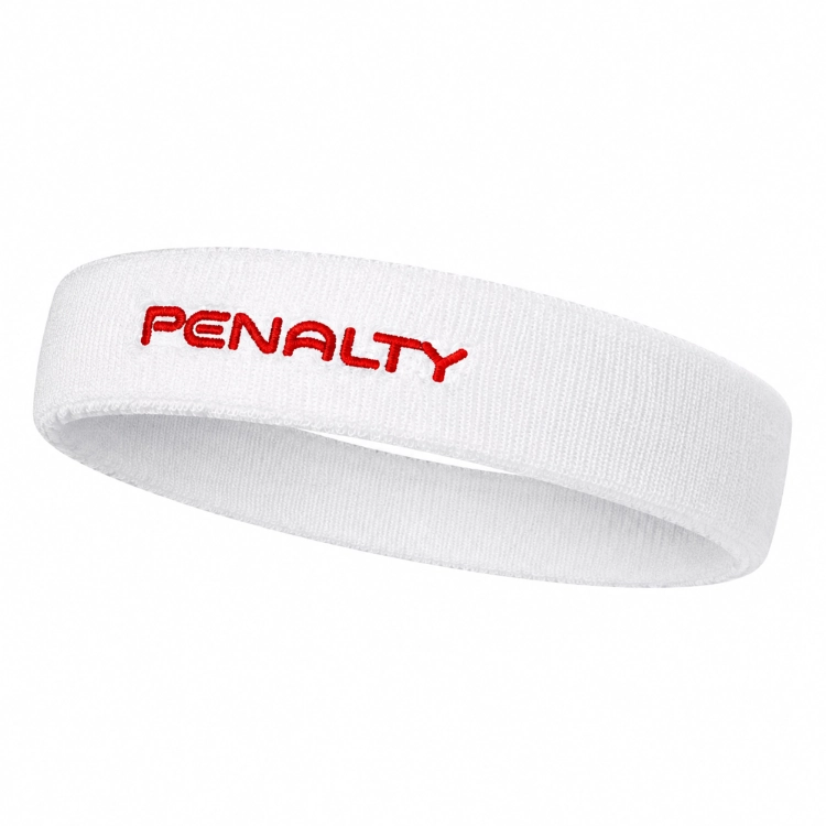 Sportowa opaska na głowę Penalty - biała z czerwonym napisem 660006.1600