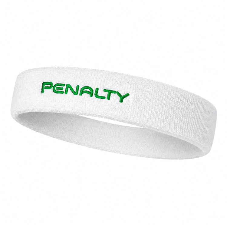 Sportowa opaska na głowę Penalty - biała z zielonym napisem 660006.1551