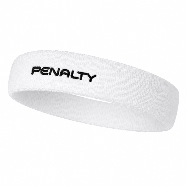 Sportowa opaska na głowę Penalty - biała z czarnym napisem 660006.1000