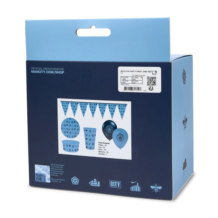 Zestaw imprezowy urodzinowy Manchester City Party Pack Balony Kubki Talerze