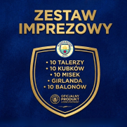 Zestaw imprezowy urodzinowy Manchester City Party Pack Balony Kubki Talerze