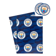 Papier do pakowania prezentów Manchester City 2szt + Naklejki Herbu Fana