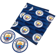 Papier do pakowania prezentów Manchester City 2szt + Naklejki Herbu Fana