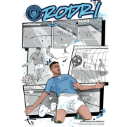 Oficjalny plakat w ramie Manchester City Rodri Murwalls Liga Mistrzów Rama
