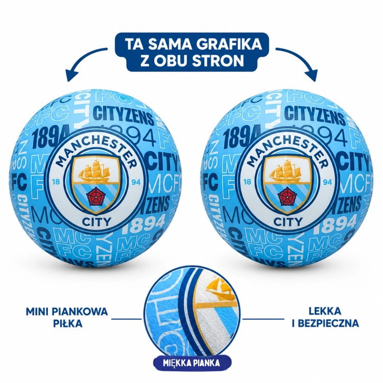 Mini piłeczka piankowa Manchester City Mini Oficjalna - Cityzen
